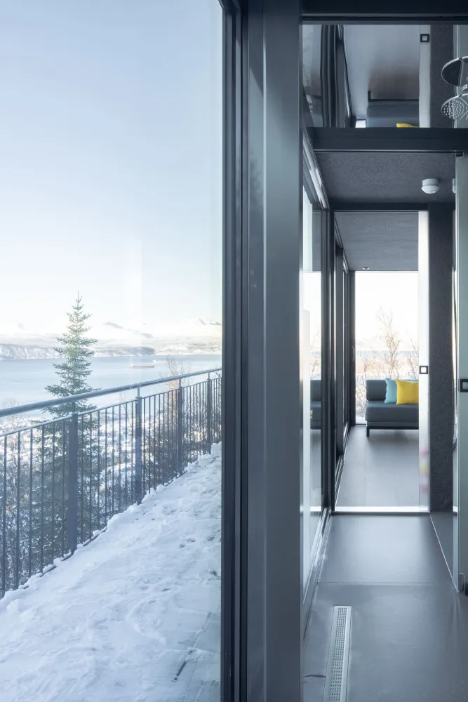 Liten hytte med et dobbeltrom