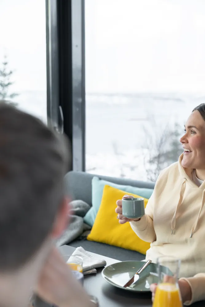 Liten hytte med et dobbeltrom