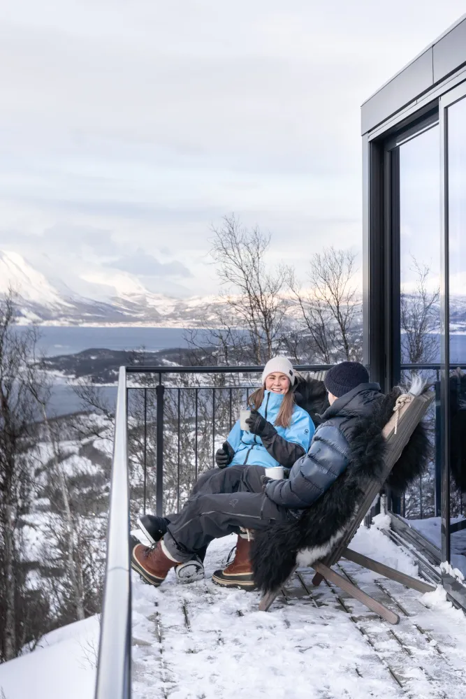 Liten hytte med et dobbeltrom