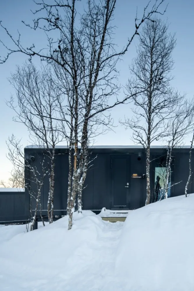 Liten hytte med et dobbeltrom