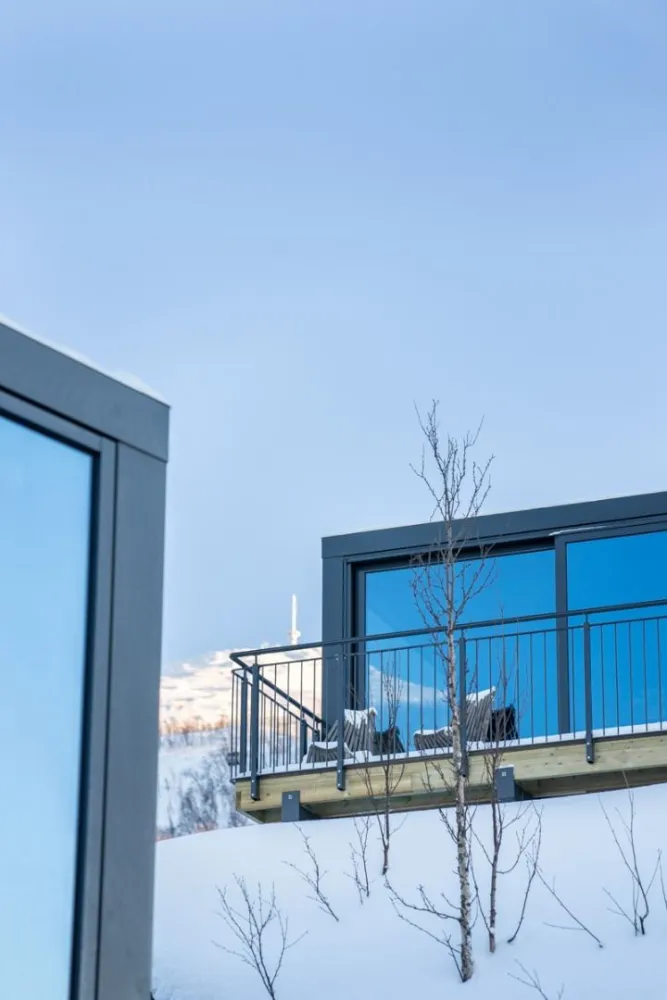 Liten hytte med et dobbeltrom