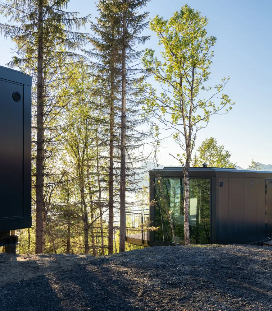 Liten hytte med et dobbeltrom