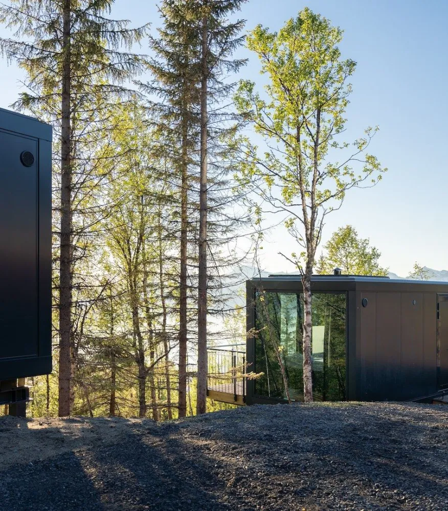 Liten hytte med et dobbeltrom